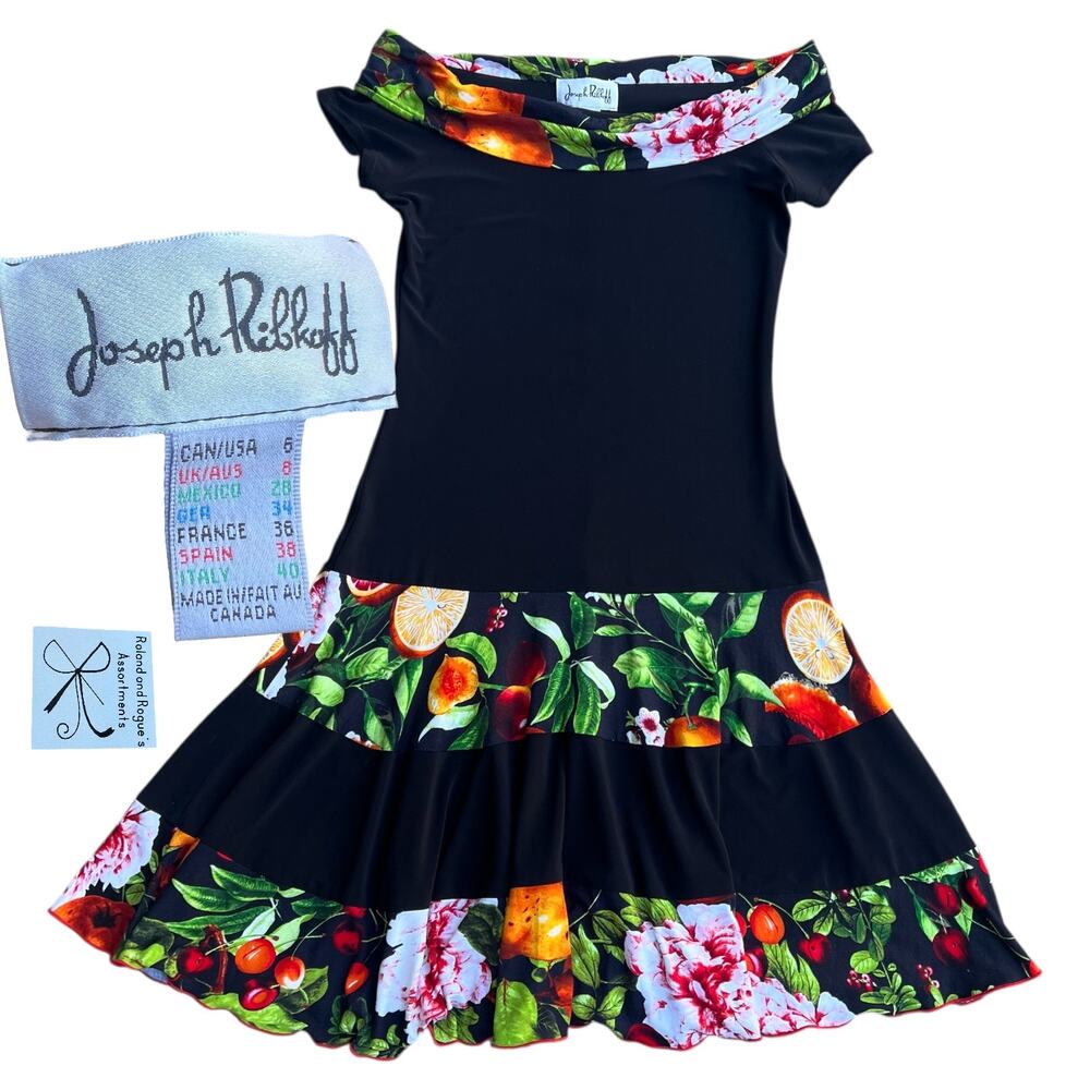 Joseph Ribkoff Fruit Drop-Waist Twirl Dress Sz 6